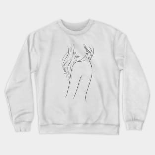 Beautiful Woman Line Artwork Crewneck Sweatshirt